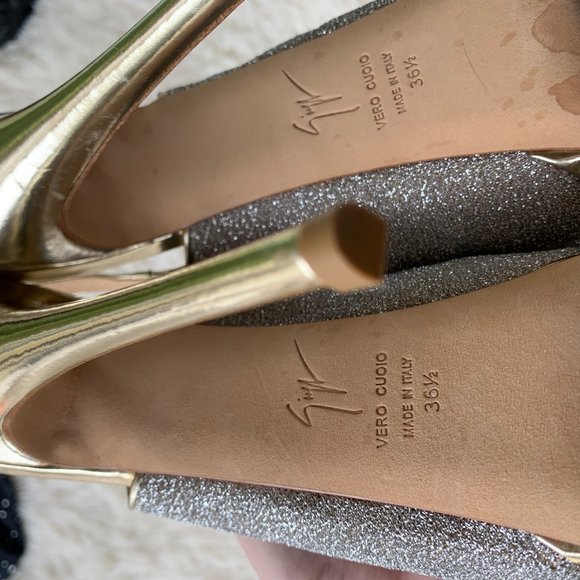 Giuseppe Zanotti Peep Toe Glitter Evening Pumps - Picture 9 of 9